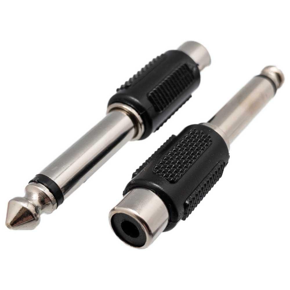 Adaptors | 1088 M/F 6.5 mm Jack To RCA Adapter Silver / Black Adaptors Adaptors