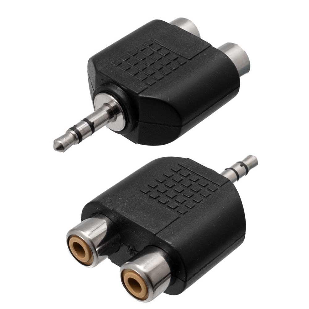 Adaptors | 1440 Estereo M/F 3.5 mm To RCA Jack Splitter Adapter Black Adaptors Adaptors