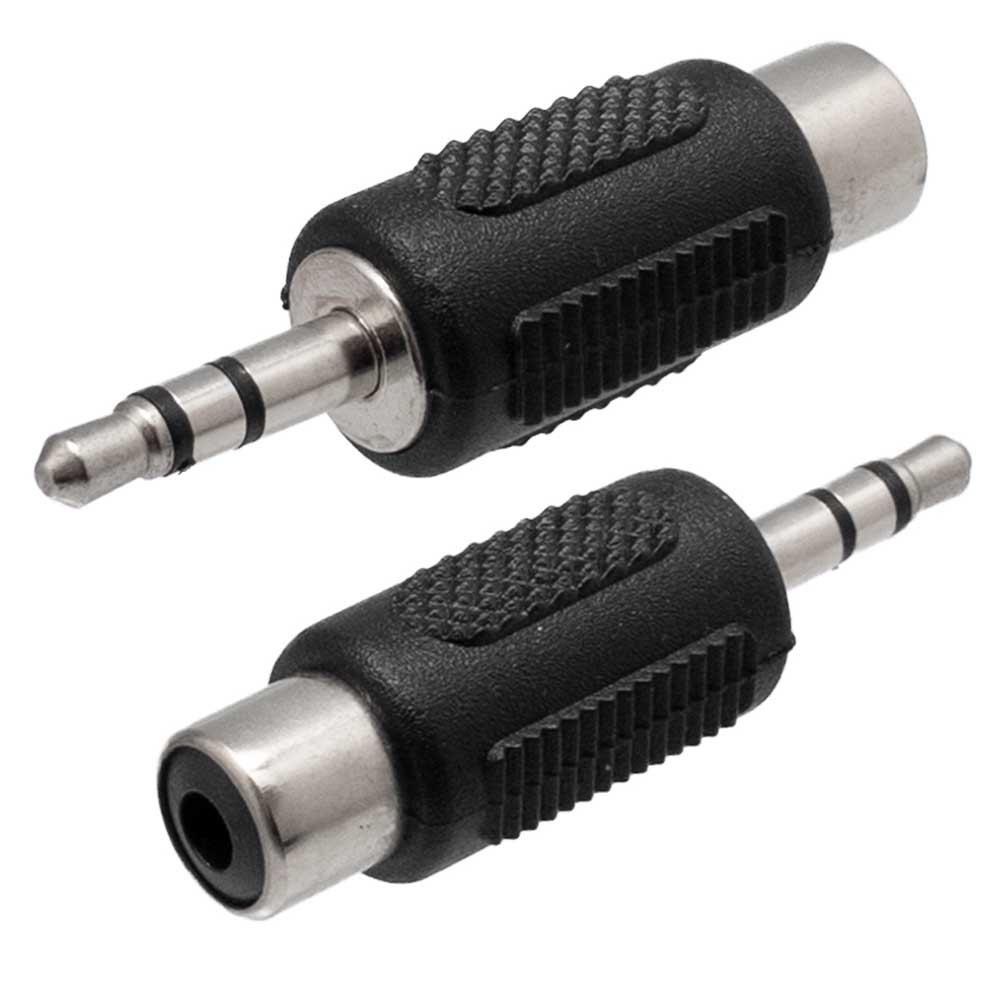 Adaptors | 2299 Estereo M/F 3.5 mm Jack To RCA Adapter Black Adaptors Adaptors