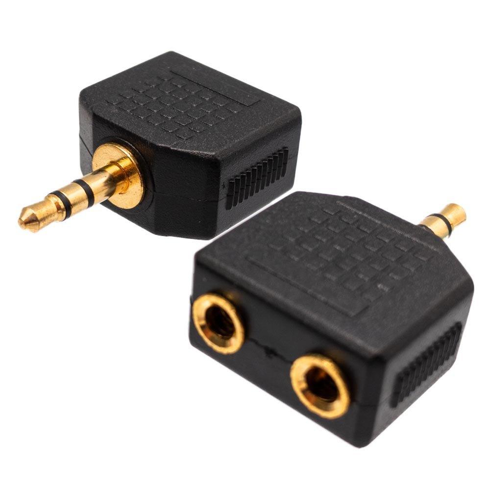 Adaptors | 2541E Stereo M/F 3.5 mm Jack Splitter Black Adaptors Adaptors