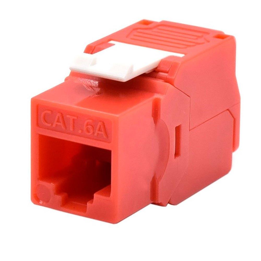 Adaptors | Cat 6A UTP RJ45 Keystone Fiber Optic Adapter Red Adaptors Adaptors