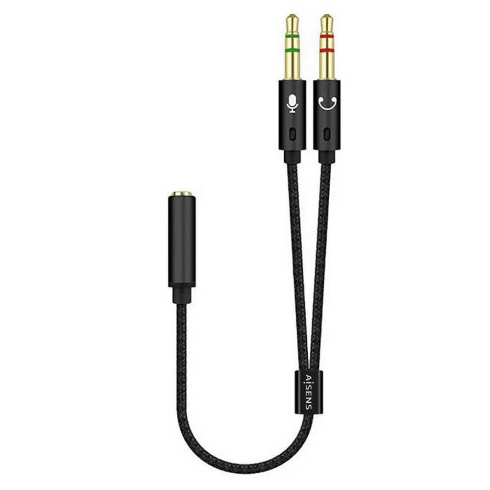 Adaptors | Jack 3.5 4 Pin H 2xJack 3.5 3 Pin M Audio Adapter 25 cm Black Adaptors Adaptors