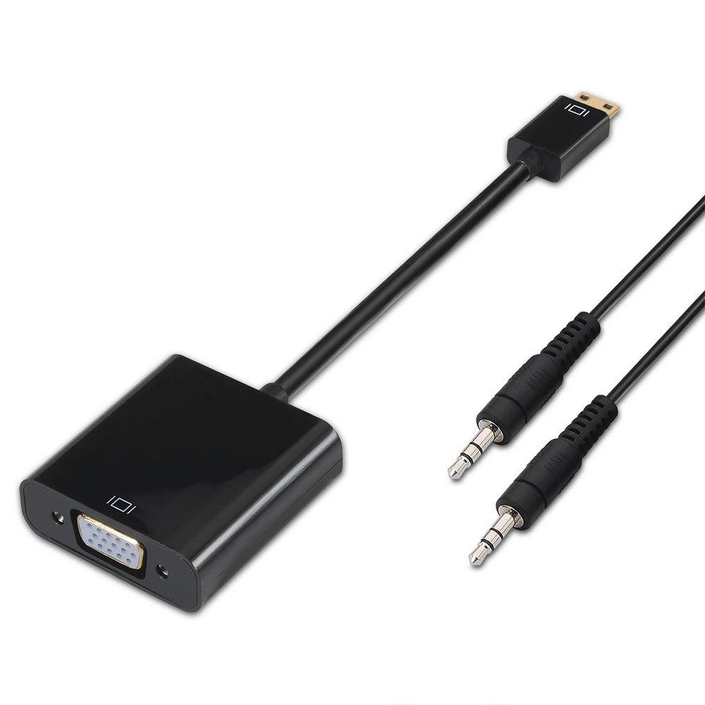 Adaptors | Mini HDMI To SVGA+Jack 3.5 M/F Converter Cable 10 cm Black Adaptors Adaptors