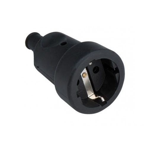 Adaptors | Schuko Plug Plug Straight Rubber 16Th Black Adaptors Adaptors