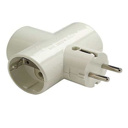 Adaptors | Triple Schuko Tt 16A Adapter White Adaptors Adaptors