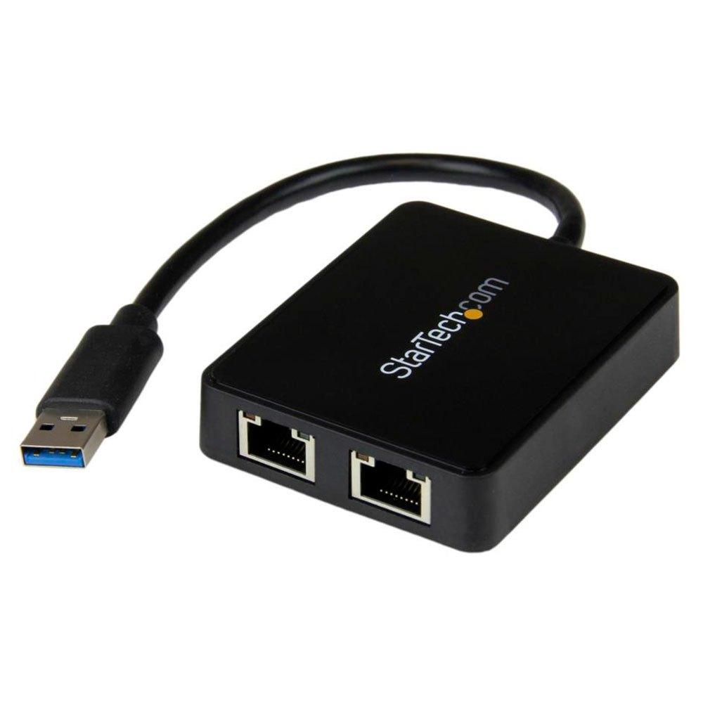 Adaptors | USB 3 Dual Port Gigabit Ethernet Adapter Black / Gold Adaptors Adaptors