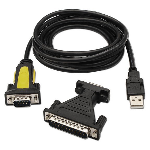 Adaptors | USB A Male To Serie RS232 Male 1.8 m Adapter Black Adaptors Adaptors