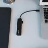 Adaptors | USB C To 4xUSB Hub Black Adaptors Adaptors