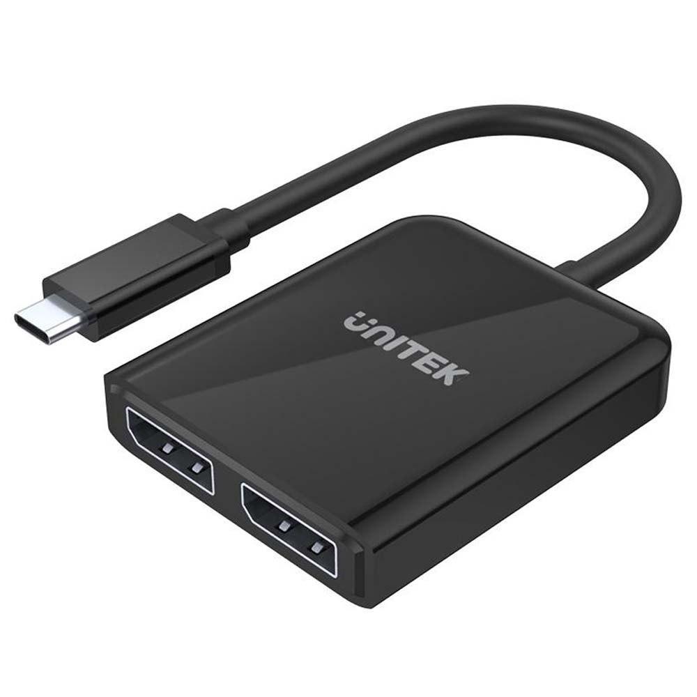 Adaptors | V1407A 8K 2xDP USB-C To DisplayPort Adapter Black Adaptors Adaptors