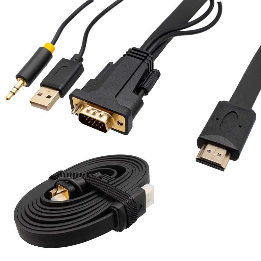 Audio and Video | 0288 HDMI To VGA Cable And Audio 1.8 m Black Audio & Video Audio & Video