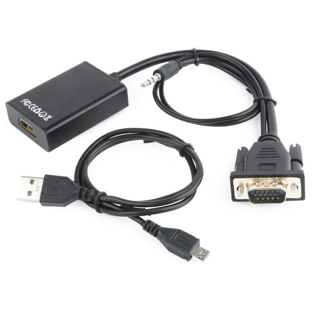 Audio and Video | A-VGA-HDMI-01 HDMI To VGA/Jack Adapter Black Adaptors Adaptors