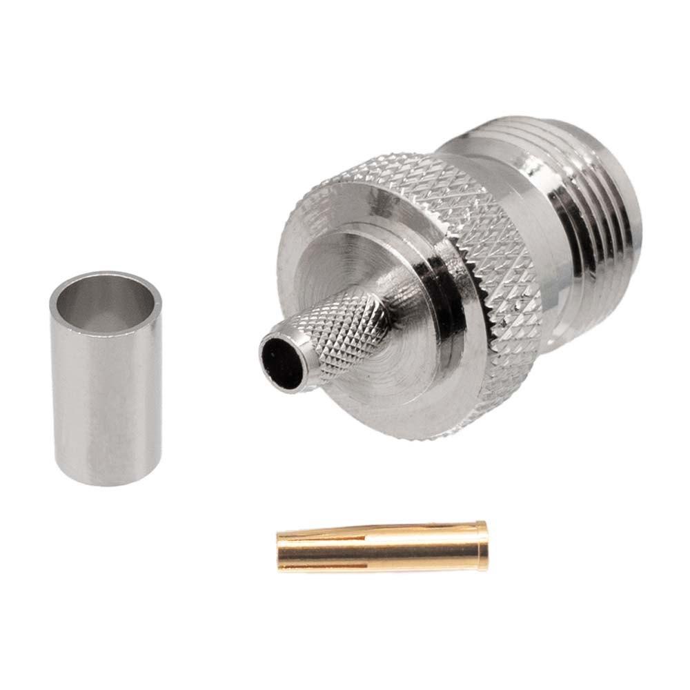 Audio and Video | Female Crimp Rg223U Golden Pin N Connector Silver Audio & Video Audio & Video