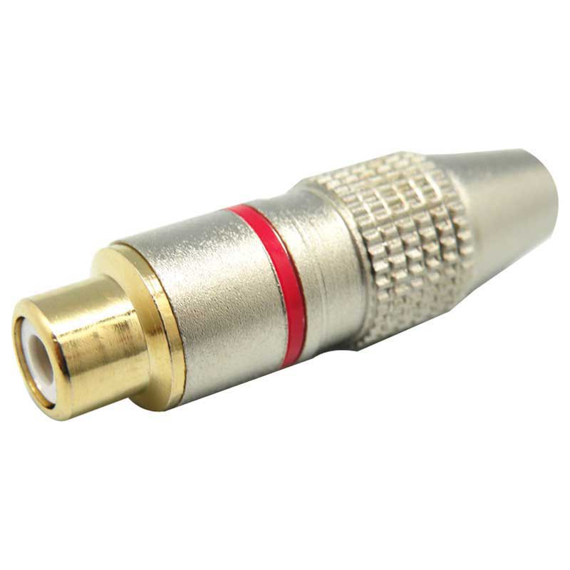 Audio and Video | Female Professional Gold Metal Red Line RCA Connector Black Audio & Video Audio & Video