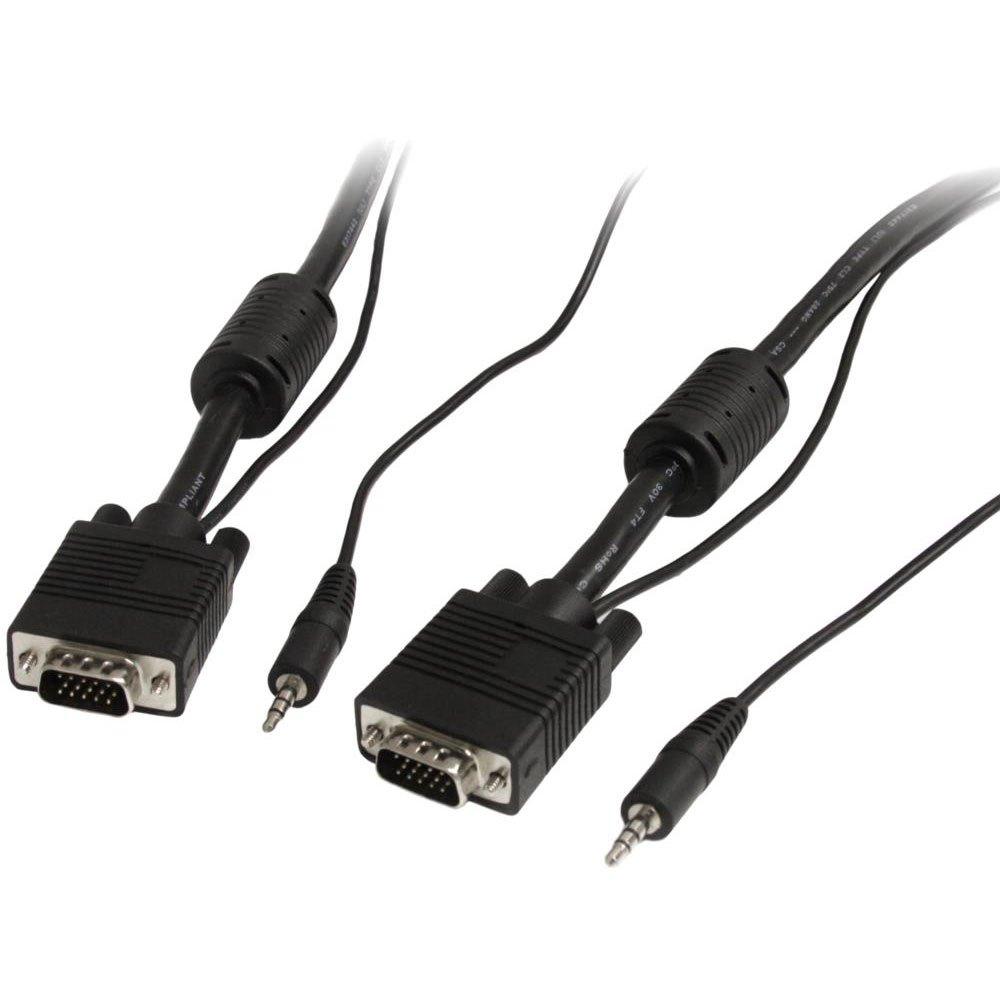 Audio and Video | High Res Monitor VGA Cable w/ Audio 2m Black Audio & Video Audio & Video