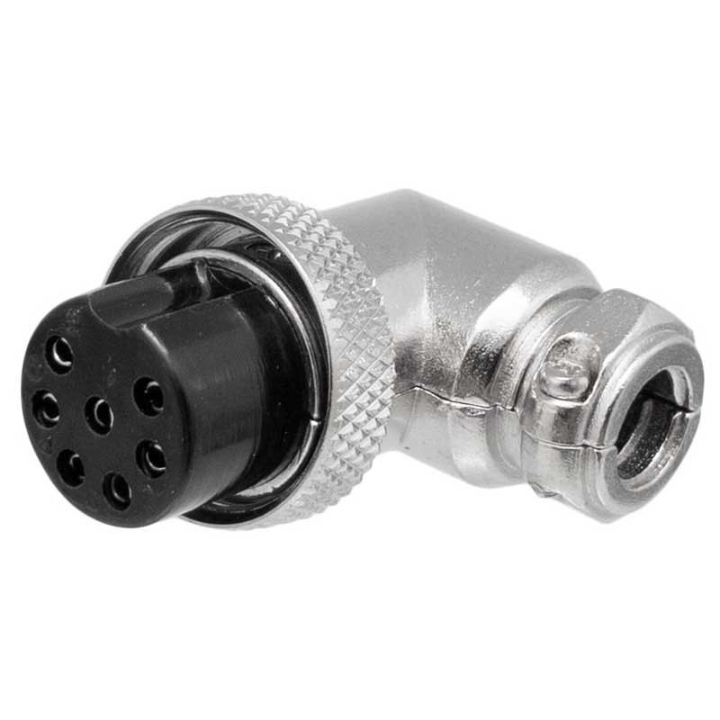 Audio and Video | Microphone 7 Pin Angled 1619 Female GX16 Connector Silver Audio & Video Audio & Video