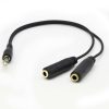 Audio and Video | Mini Jack Splitter M/F 20 cm Black Audio & Video Audio & Video