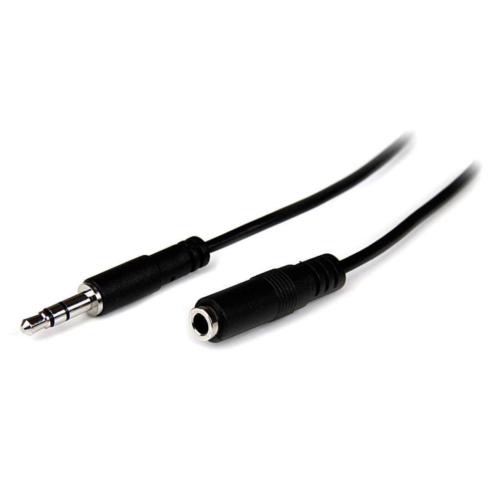 Audio and Video | Slim Stereo Extension Cable M/F 1m 3.5 mm Black Audio & Video Audio & Video