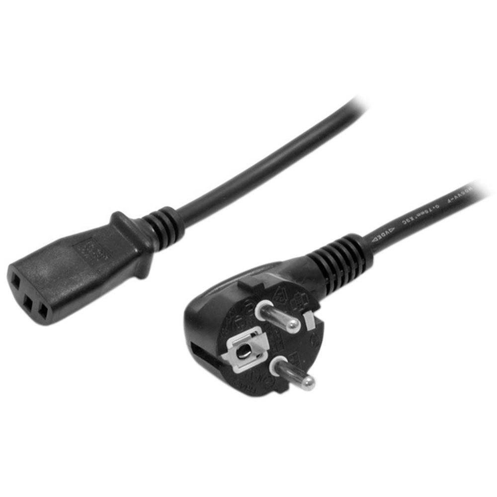 Electrical Power Cables | 1.8m 2 Prong European Power Cord for PC Black Cables Black