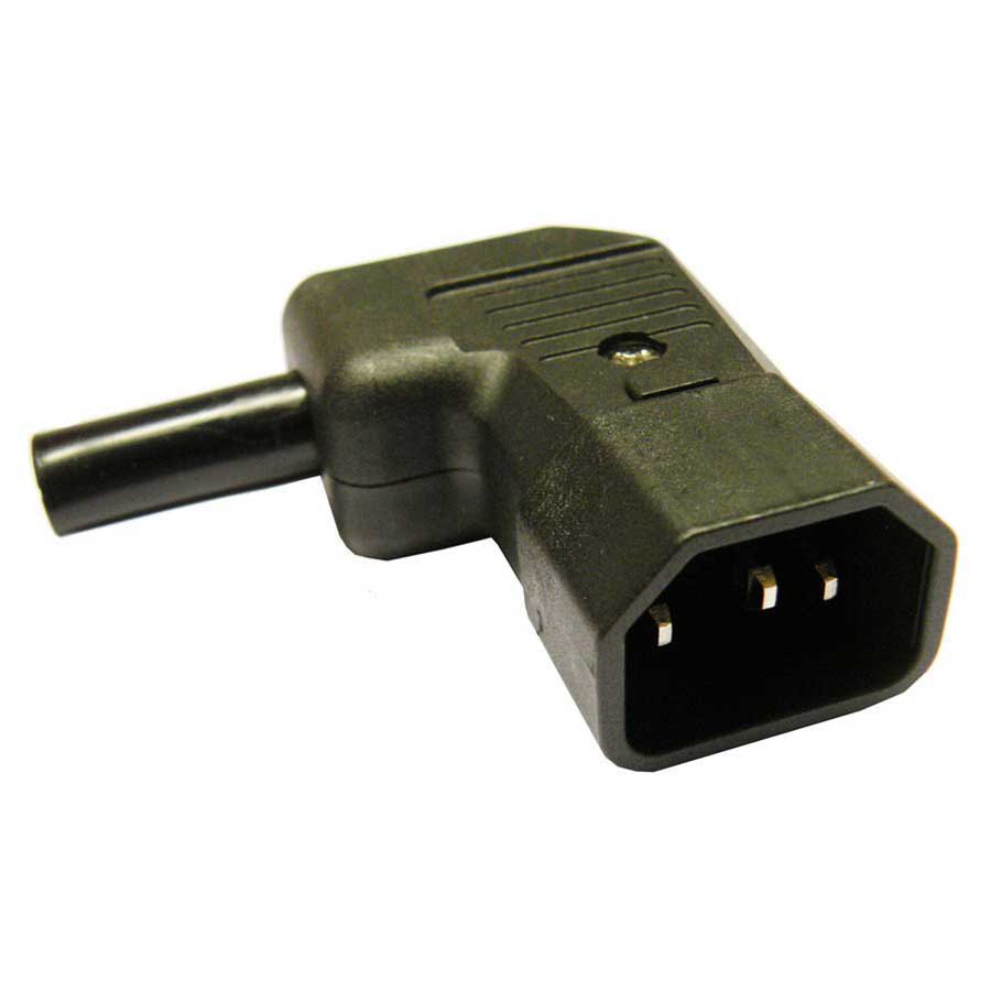 Electrical Power Cables | 3464 Schuko Angled C14 Connector Black Cables Black