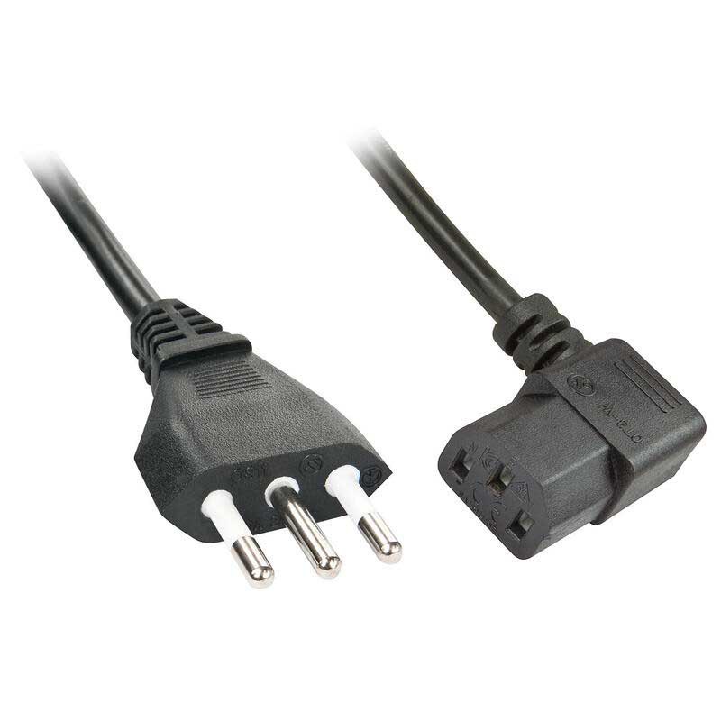 Electrical Power Cables | Angled IT To C13 Power Cord 2 m Black Cables Black