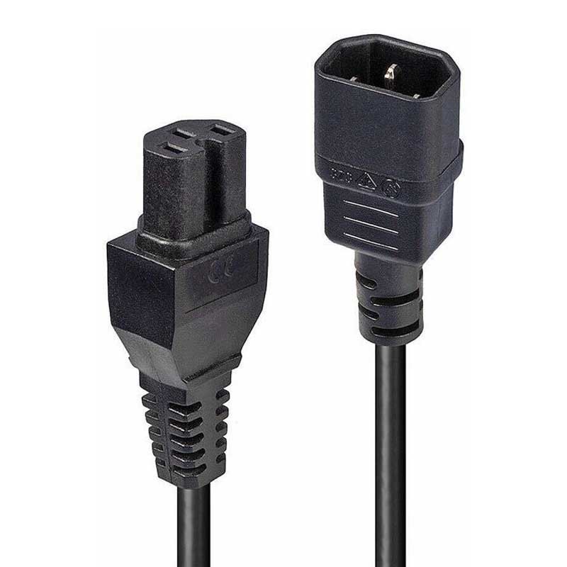 Electrical Power Cables | IEC C14 To IEC C15 Power Extension Cord Black Cables Black