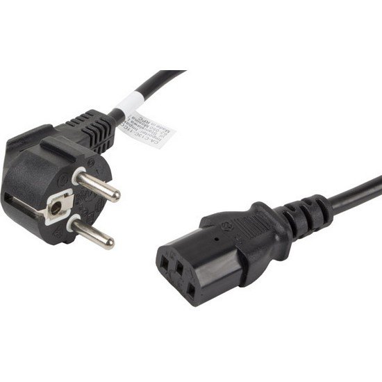 Electrical Power Cables | Schuko CEE 7/7 To IEC320 C13 Power Cord 1.8 m Black Cables Black