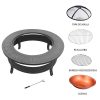 Outdoor Stoves | Fox 2-in-1 81×35 cm Fire Pit Black Climatization Black