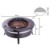 Outdoor Stoves | Fox 2-in-1 81×35 cm Fire Pit Black Climatization Black