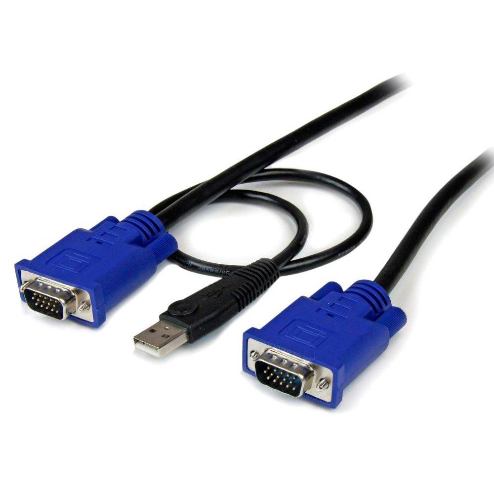 USB Cables | 2 In 1 Ultra Thin USB KVM Cable 1.8m Black Cables Black