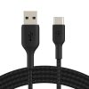 USB Cables | Boost Charge USB-A To USB-C Cable Braided 0.15M Black Cables Black