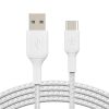 USB Cables | Boost Charge USB-A To USB-C Cable Braided 1M White Cables USB Cables