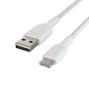 USB Cables | Boost Charge USB-A To USB-C Cable Braided 1M White Cables USB Cables