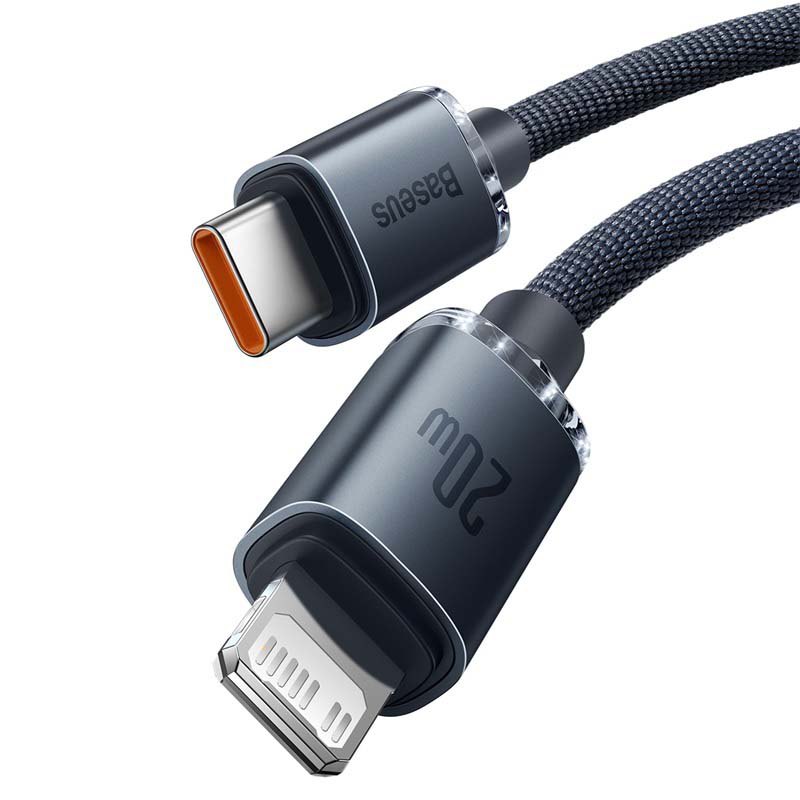 USB Cables | Crystal Shine Series 20W 1.2 m USB-C To Lightning Cable Black Cables Black