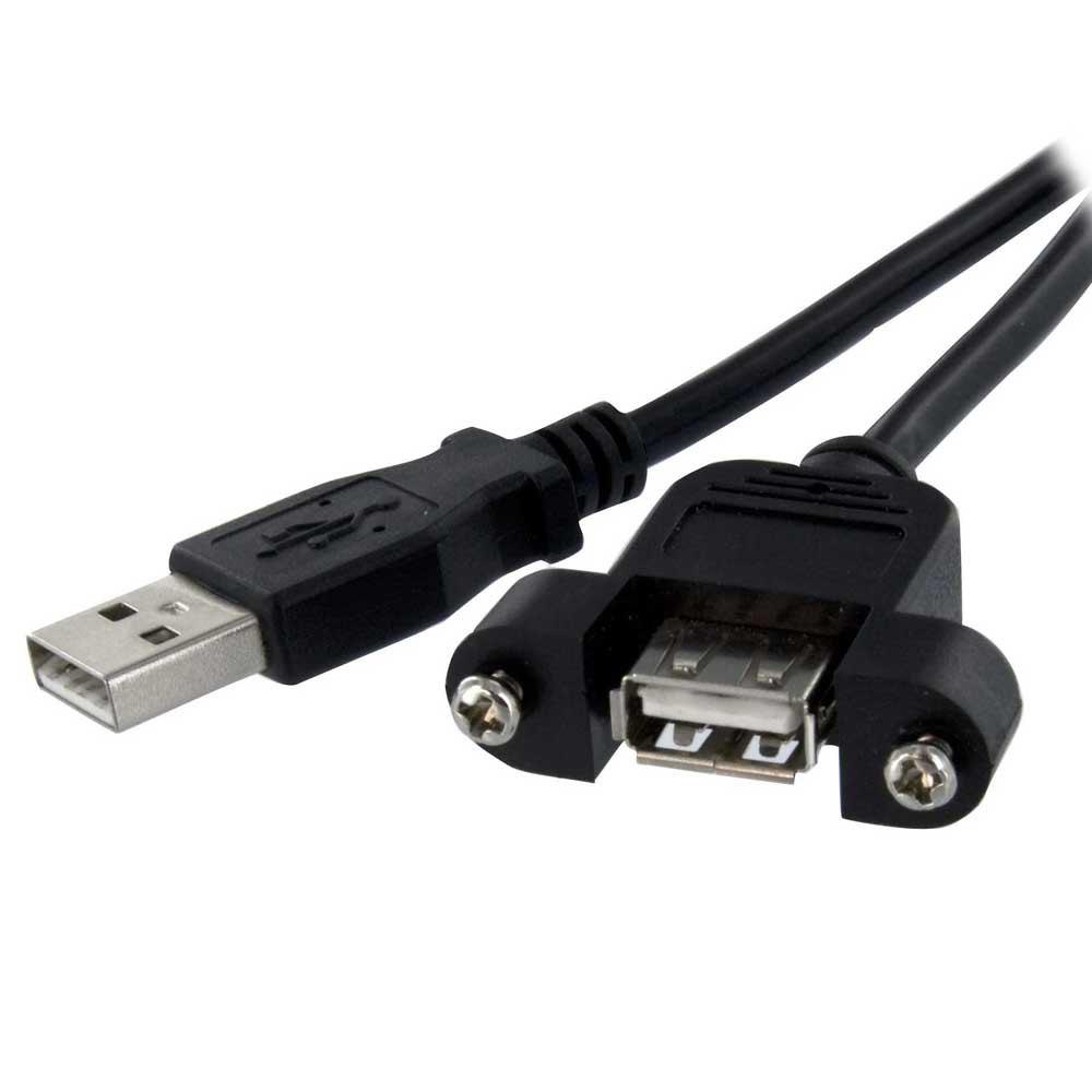 USB Cables | Panel Mount USB Cable A To A 60 cm Black Cables Black