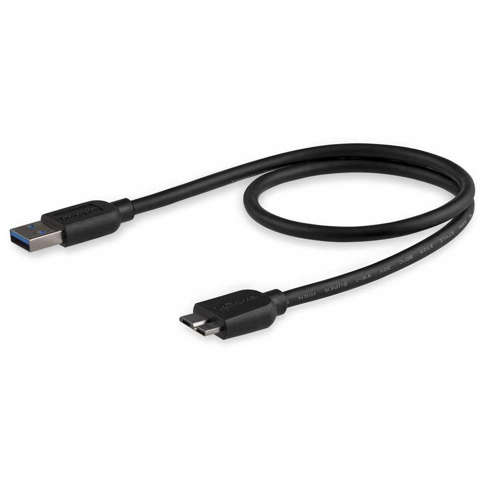 USB Cables | Slim USB 3.0 Micro B Cable 50 cm Black Cables Black