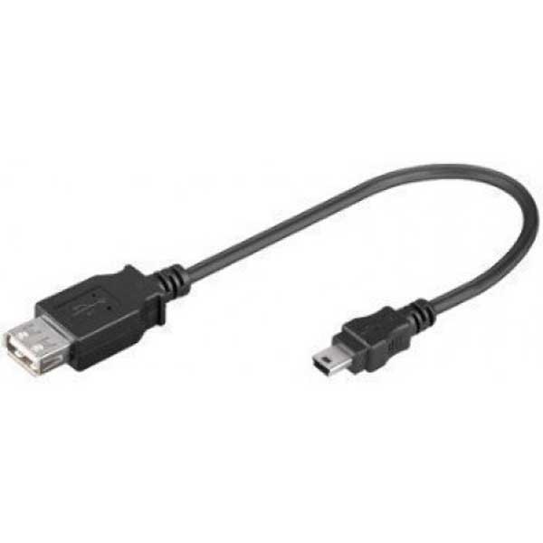 USB Cables | USB 2.0 To Mini Cable 20 cm Black Cables Black