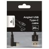 USB Cables | USB 2.0 To USB C 90º Cable 0.2 m Black Cables Black