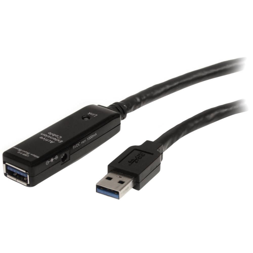 USB Cables | USB 3.0 Active Extension Cable M/F 10m Black Cables Black