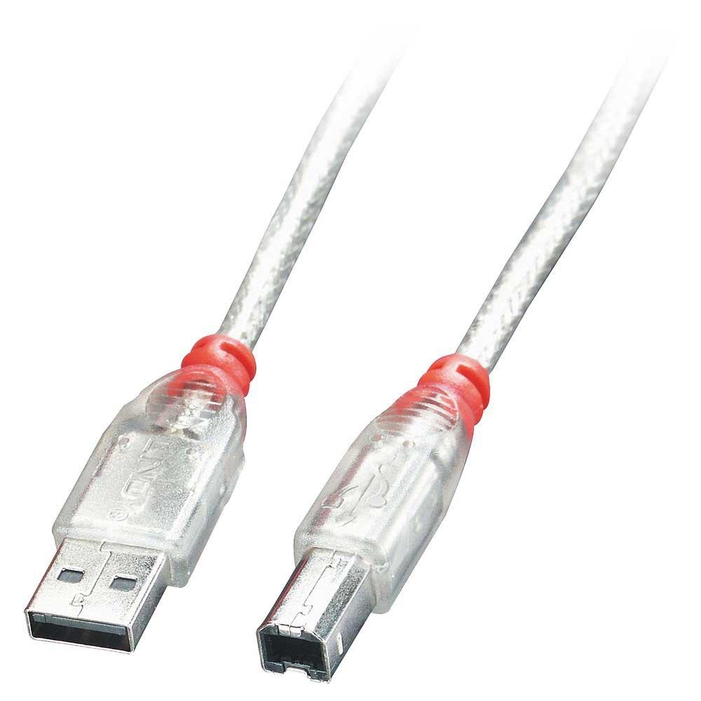 USB Cables | USB To B Cable 2 m Clear / Red Cables Clear