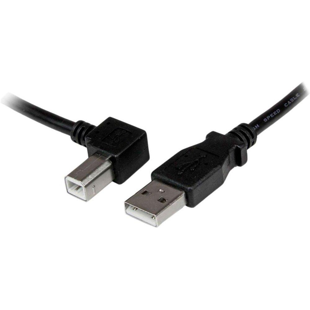 USB Cables | USB to Left Angle B Cable M/M 1m 2.0 A Clear Cables Clear