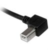 USB Cables | USB To Left Angle B Cable M/M 3 m 2.0 A Black Cables Black