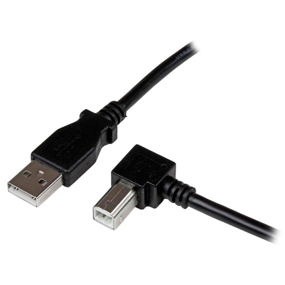 USB Cables | USB to Right Angle B Cable M/M 1m 2.0 A Black Cables Black