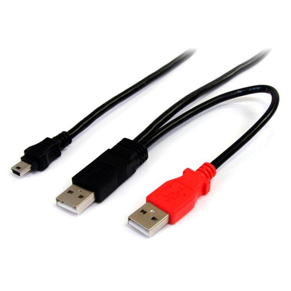 USB Cables | USB Y Cable for External Hard Drive 1.8m Black Cables Black