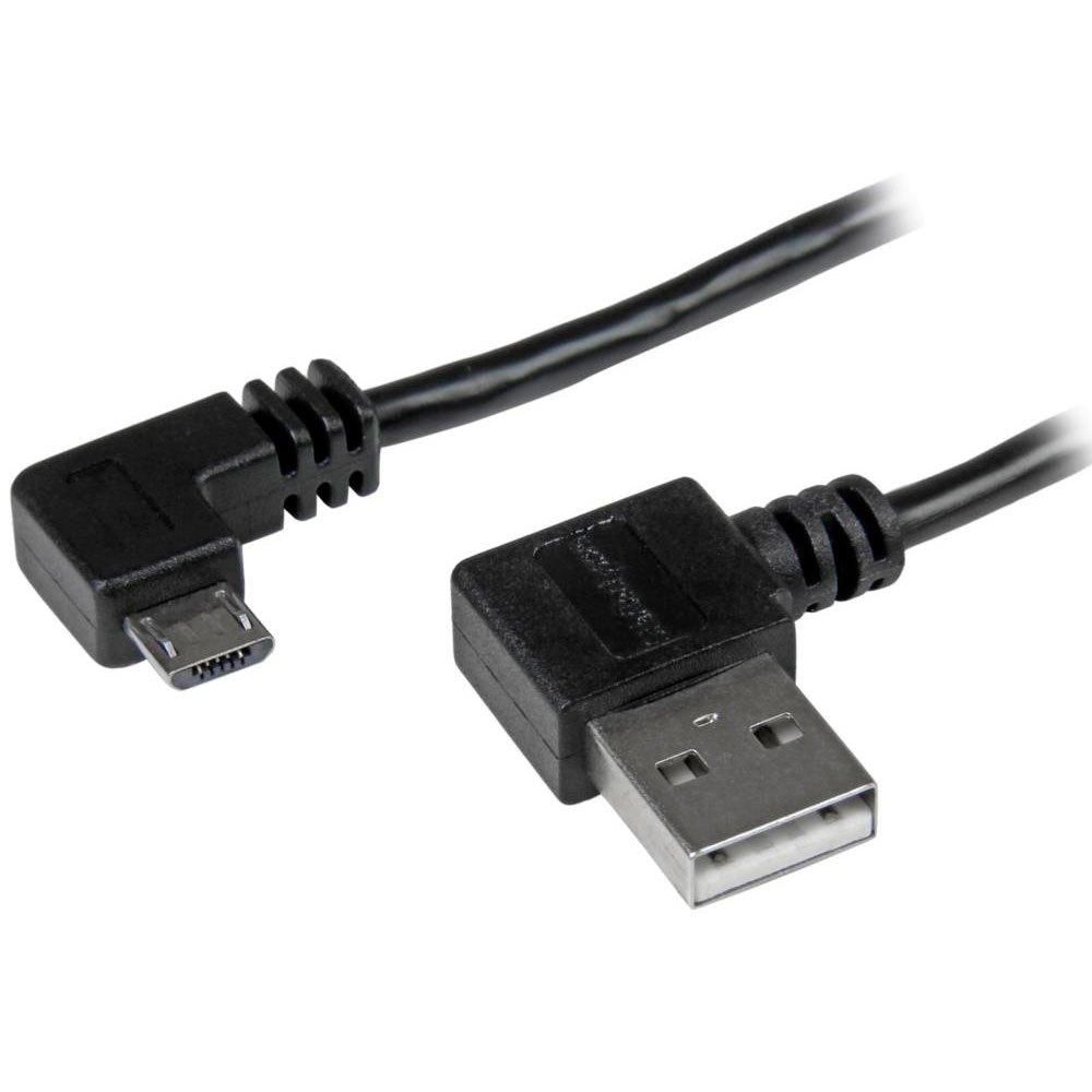 USB Cables | 3´´ Right Angle Micro-USB Cab 1m Black Cables Black