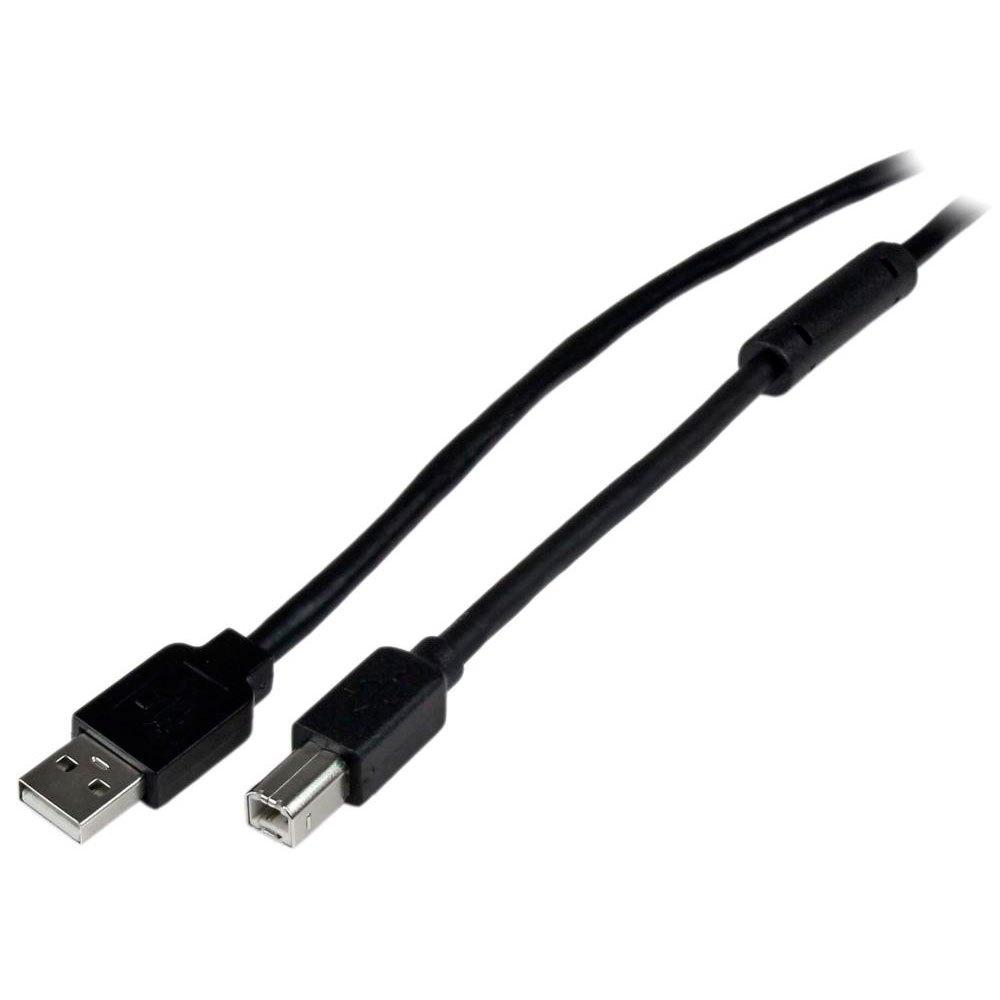 USB Cables | Active USB to B Cable-M/M 20m 2.0 A Black Cables Black