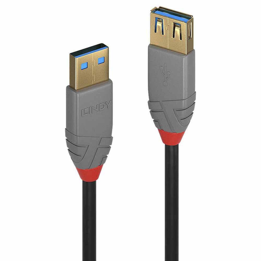 USB Cables | LINDY-36760 50 cm USB-A Extension Cable Grey / Red Cables Grey