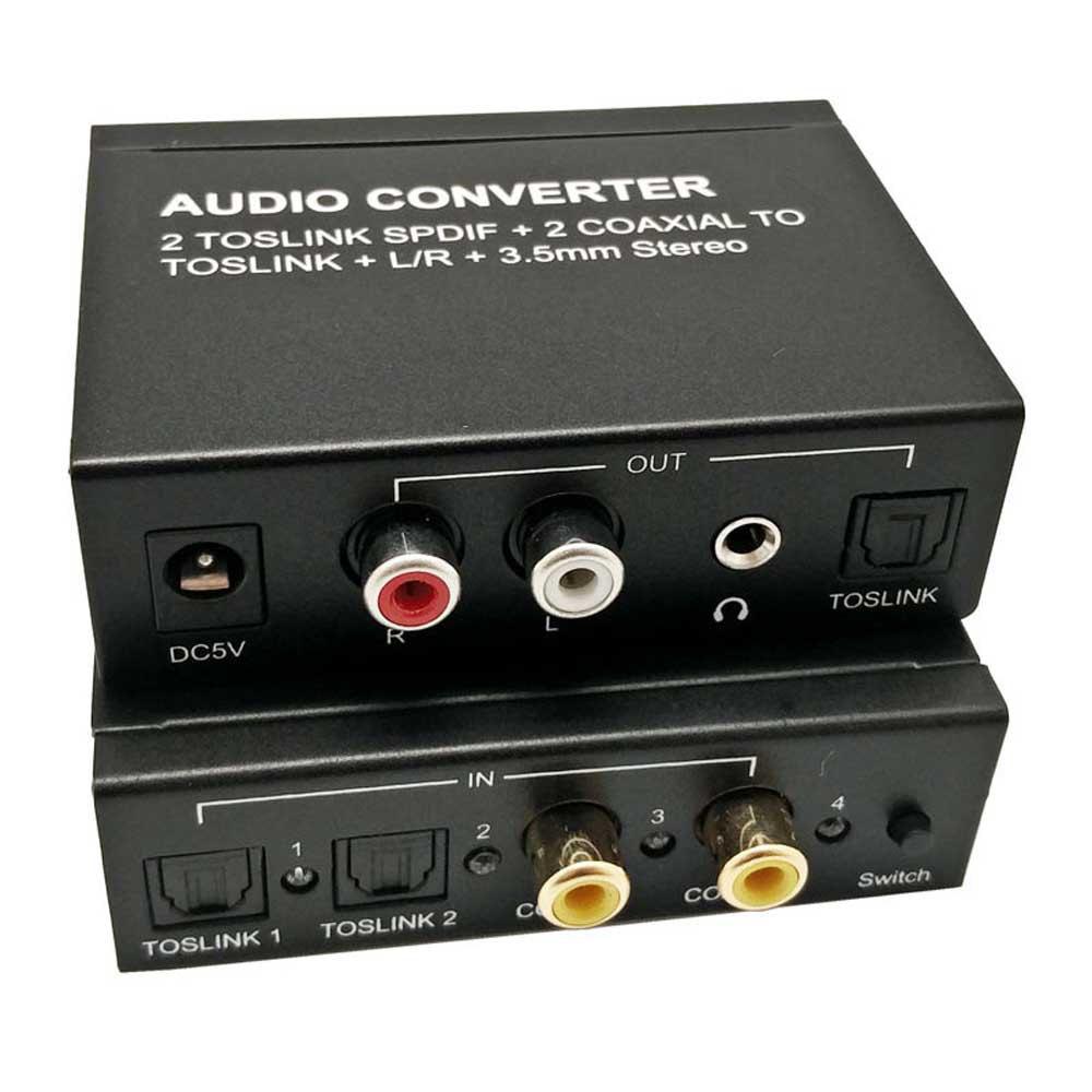 Audio and Video | 0325 Coaxial-ToSlink Digital Audio Converter 2×2 Black Audio & Video Audio & Video